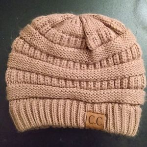 C.C Women's Beige Knitted Beanie
